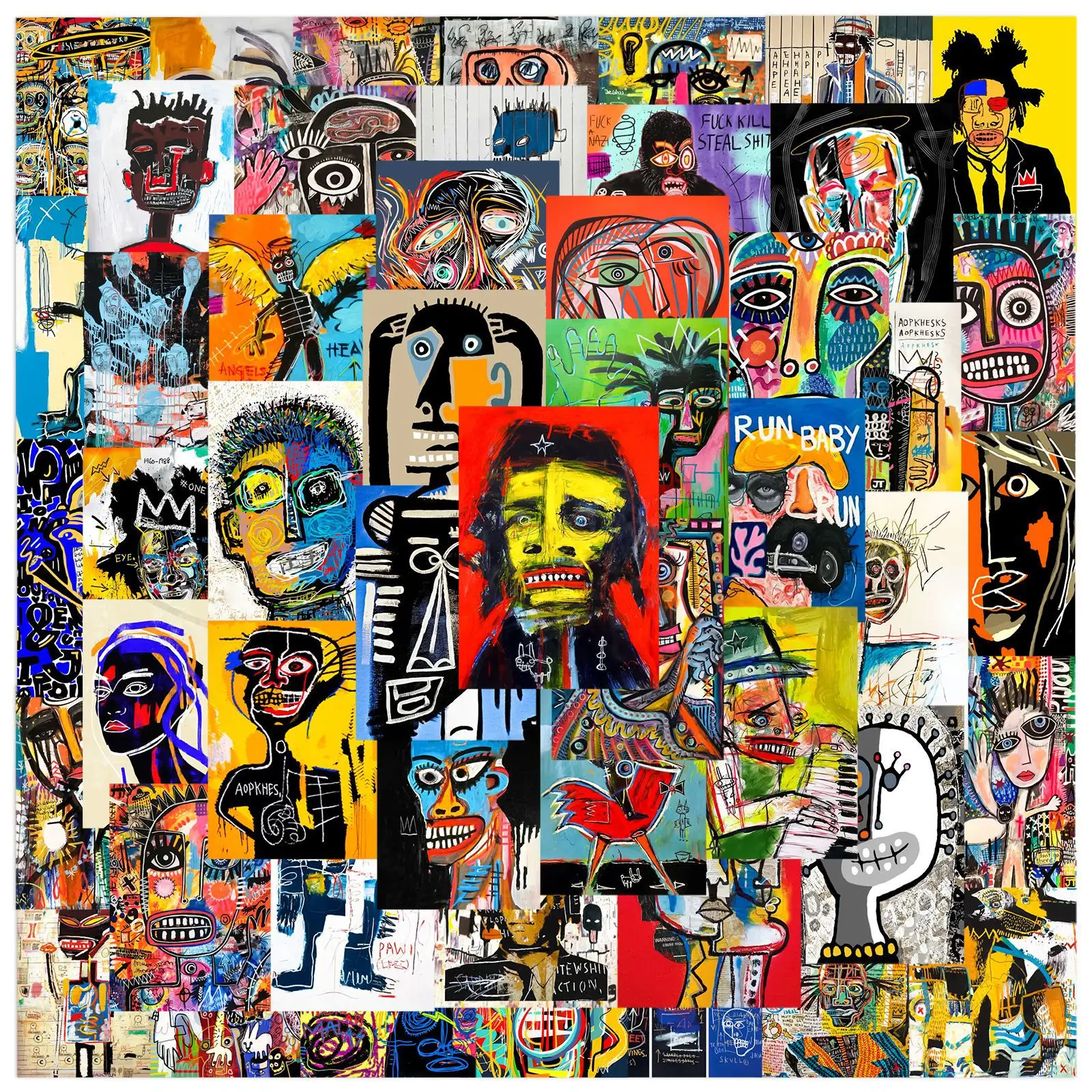 10/30/50PCS Abstract Personalized Poster Stickers Graffiti Painting for Water Cup Phone Computer Notebook Stationery Luggage