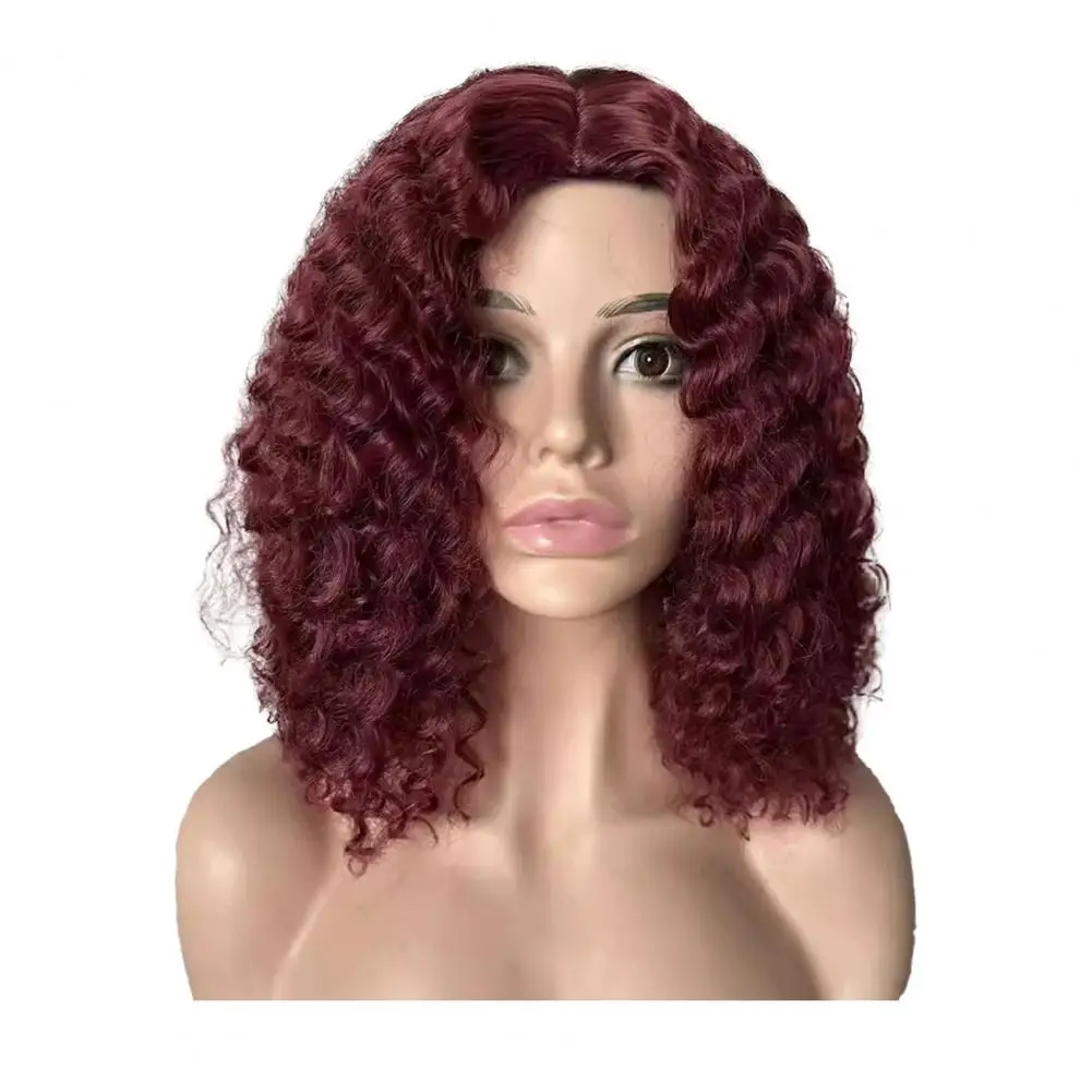 Women Short Wig High-temperature Fiber Wig Women’s Short Afro Curly Wig Natural High Temperature Fiber Hairpiece Fluffy Middle