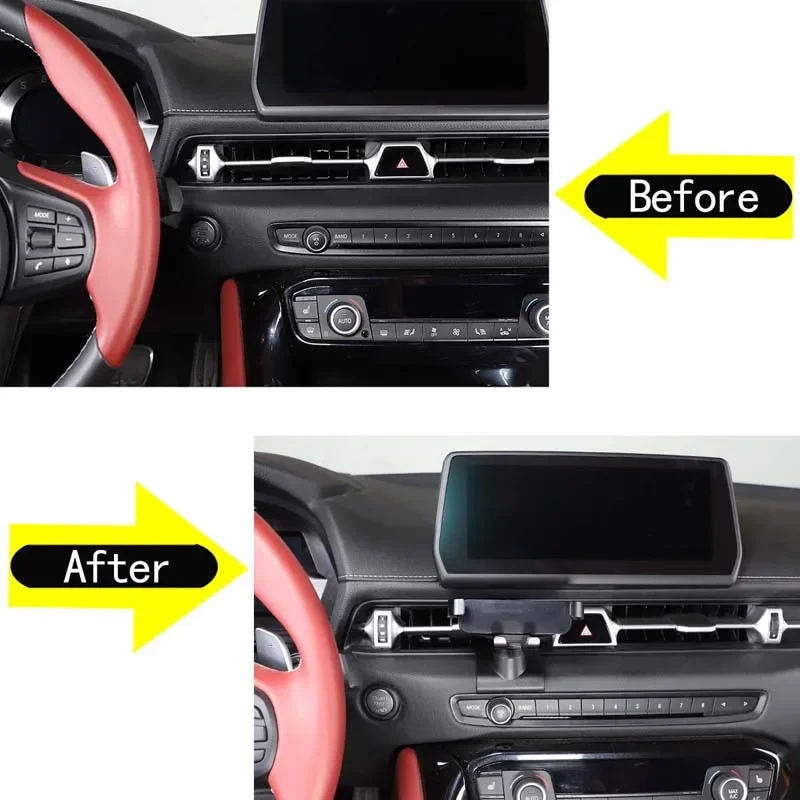

For 2019-2025+ Toyota GR Supra MK5 A90 ABS Black Car Styling Dashboard Air Outlet Phone Holder Car Interior Accessories