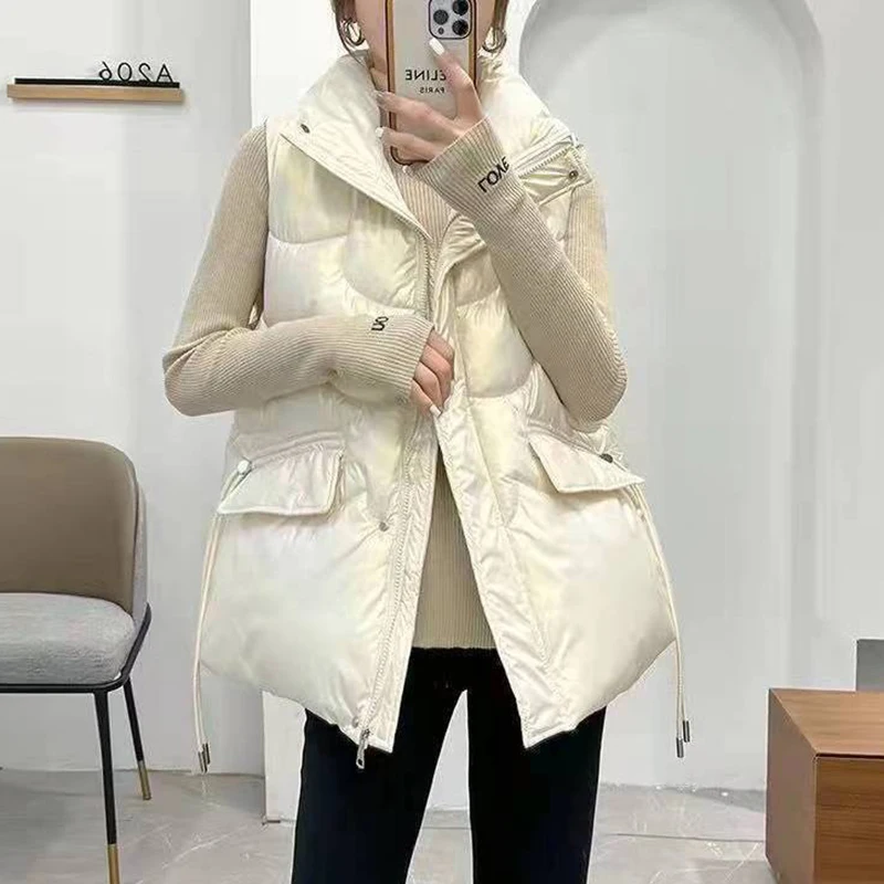 Winter Coat Women 2024 New Sustans Vest New In Outerwears Loose Casual Women\'s Jacket Sleeveless Fashion Plus Size Top All Match