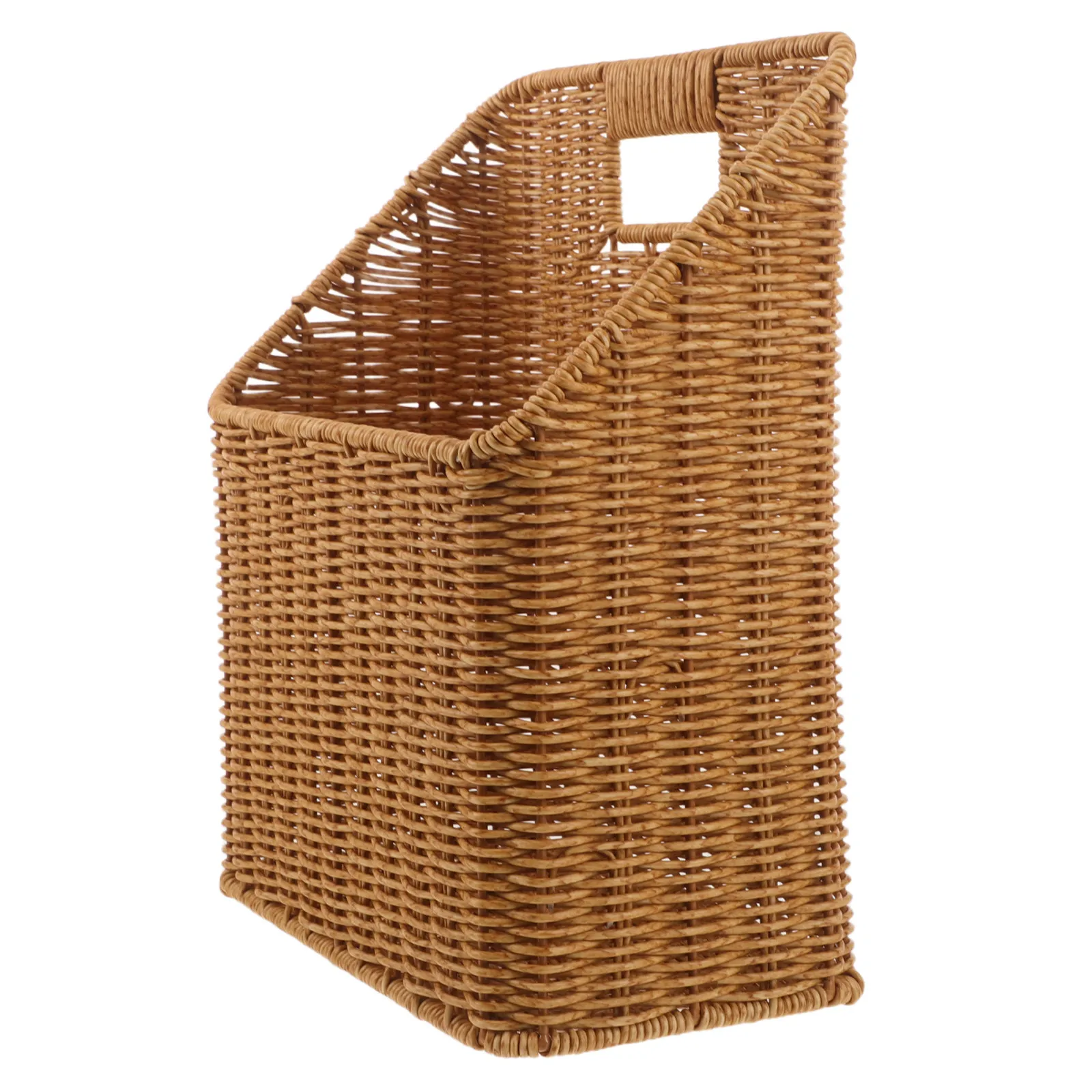 Synthetic Imitation Rattan Woven Wall Basket Hanging Wicker Magazine Holder Bathroom Storage Organizer Rack Wall Basket