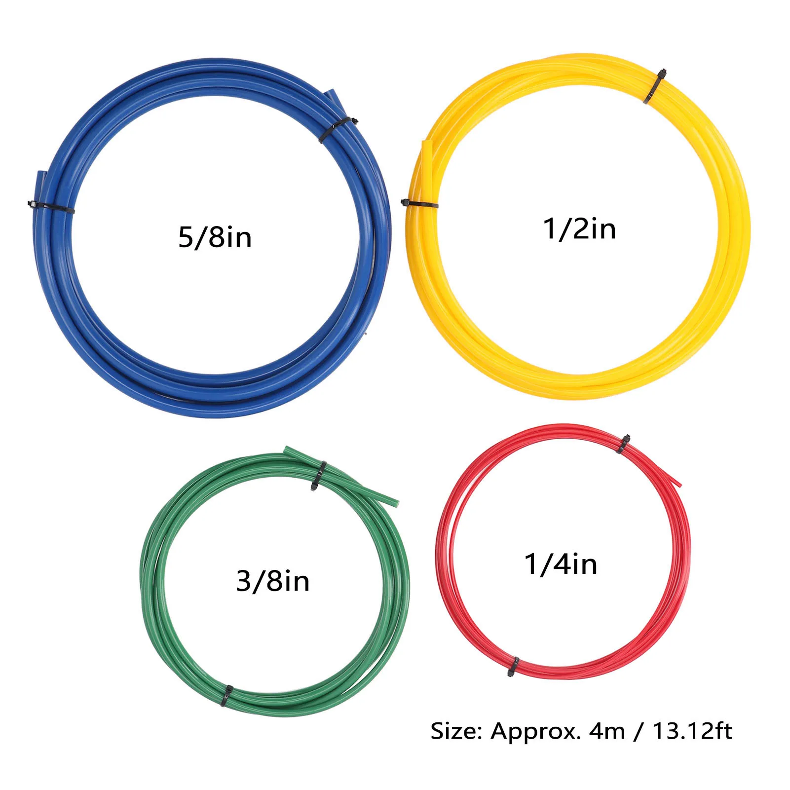 4Pcs Conditioning Copper Tubing Pipe Extension 4m 1/4 1/2 3/8 5/8in Built in Copper Tube Bending Strip AC Bender Kit with Bag