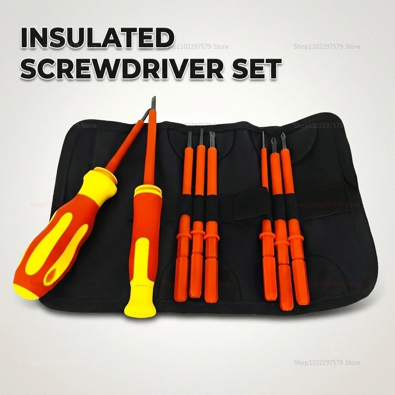 

10Pcs Insulated Electrician Screwdriver Set 500V Magnetized Professional Repair Tools for Home and Industrial Electrical Work