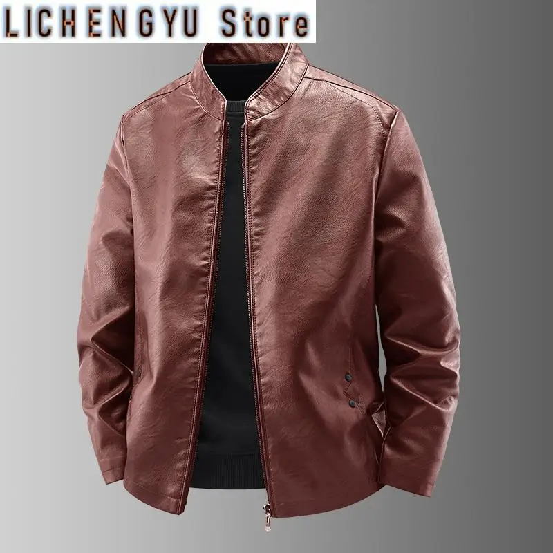 Autumn New Men Leather Jacket Black Biker Coat Korean Fashion Men PU Retro Leather Jacket Trend Casual Slim Fit Baseball Clothes