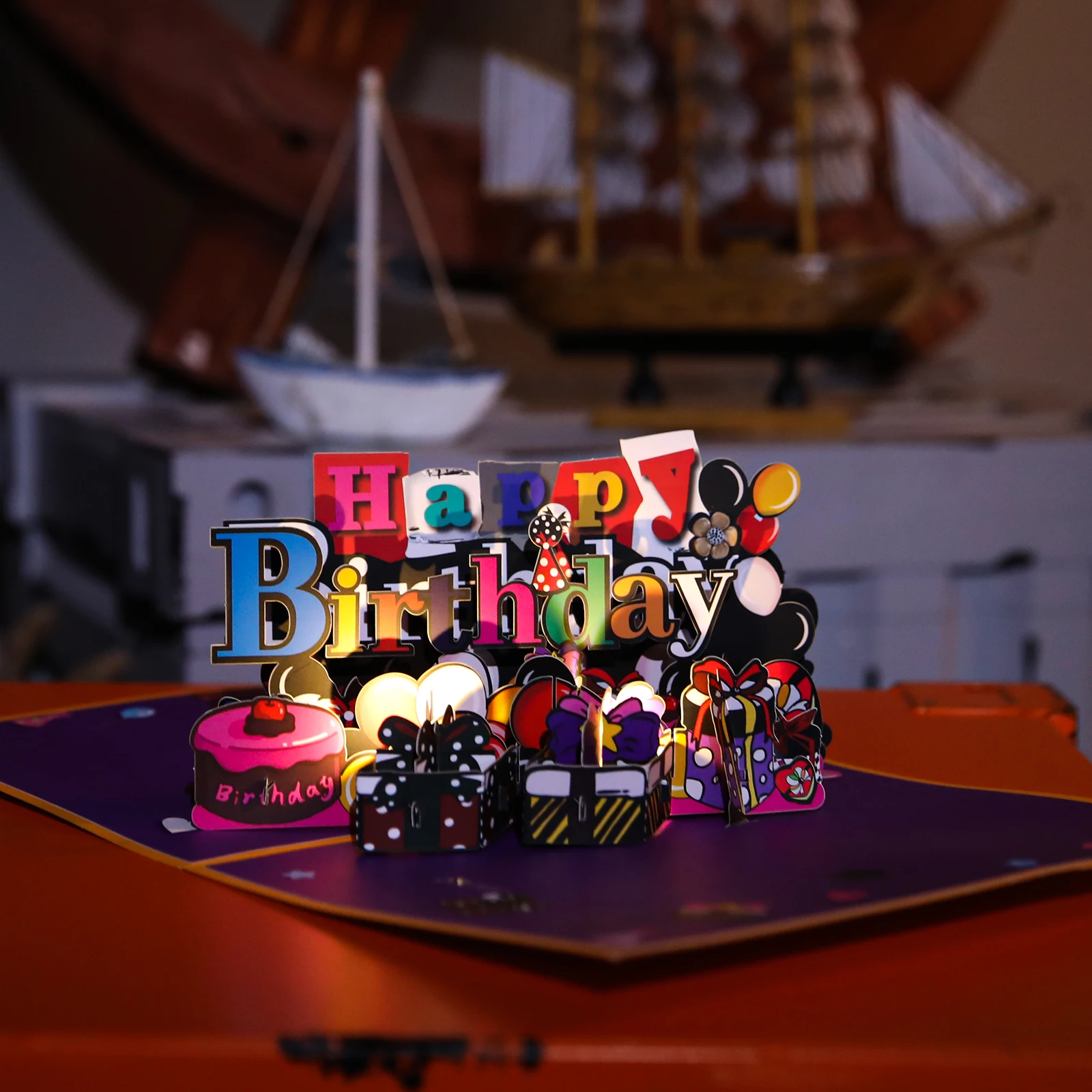 Music Birthday Card, Music Pop Up Card for Birthday Kids, 3d Musical Greeting Card Birthday Party Gift Baby Shown