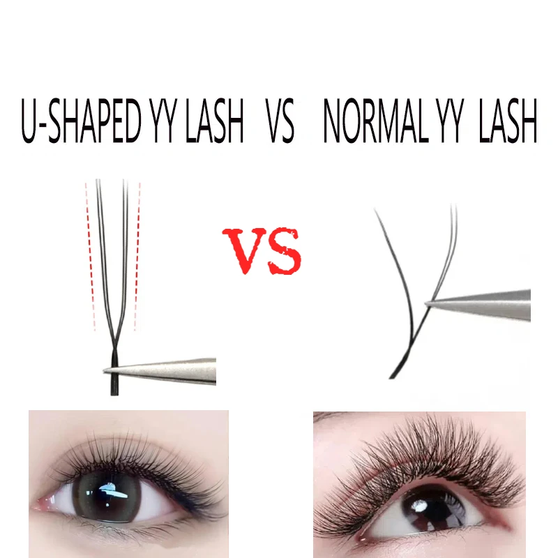0.07 U字型YYつけまつげ束 フェザー既製完成まつげクラスターファンつけまつげ 女性用コスプレメイクアップツール
