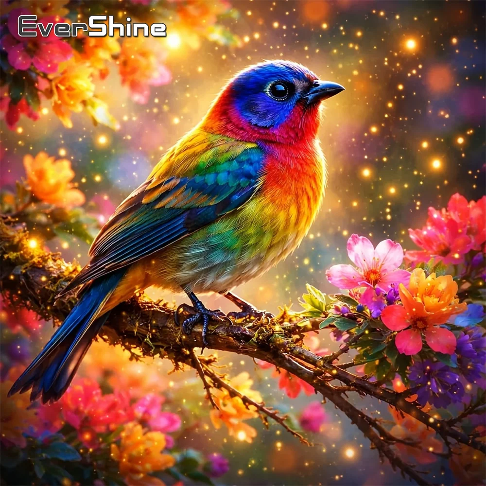 EverShine DIY Diamant-Stickerei Tier 5D Vollquadrat-Gemälde Vogel Strass Mosaik Blume Neuerscheinung Dekoration für Zuhause