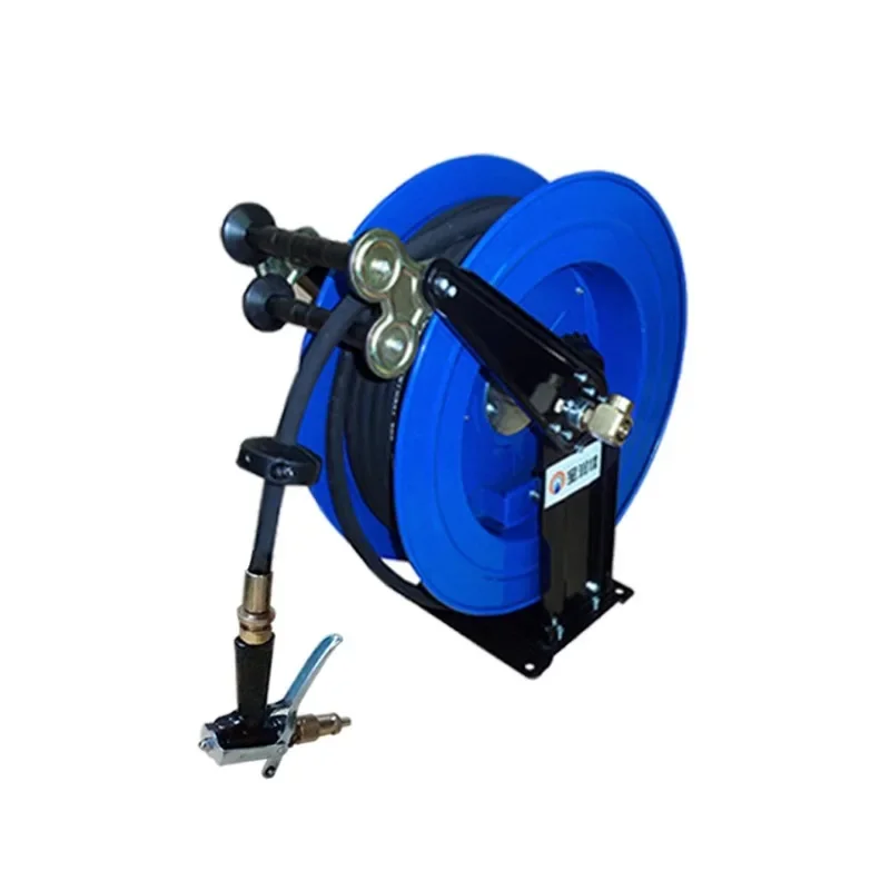 Automatic telescopic pipe reel 30 meters industrial spring retracting water drum, large flow high pressure trachea reel