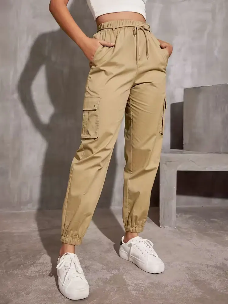 

European Overalls Women's Spring and Autumn 2025 Best-Selling New Type High Waist Wide Leg Ankle-Tied Small Casual Slimming Gray