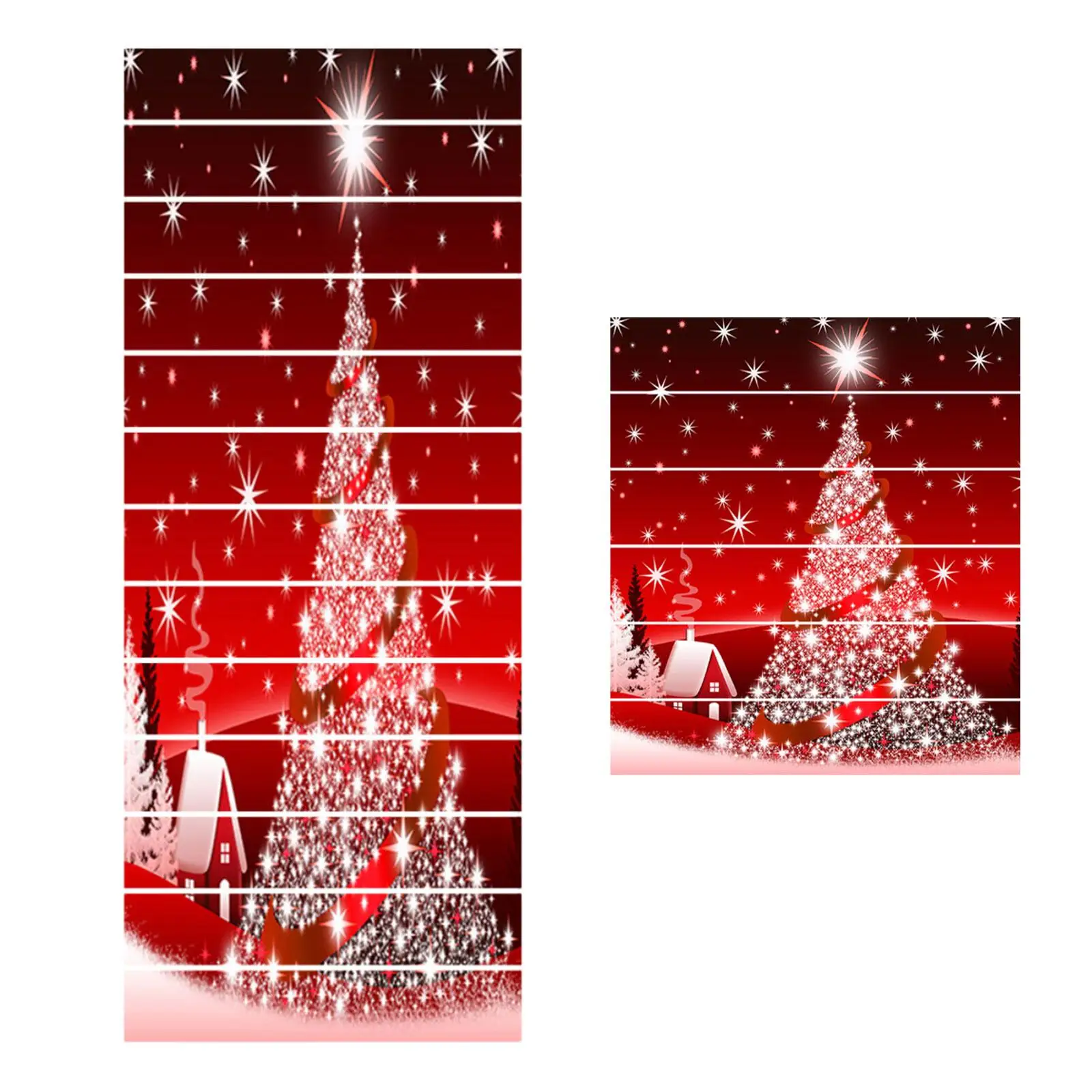 3D Christmas Stair Riser Stickers Self Adhesive Christmas Tree Stairway Stickers for Party Home Bedroom Kitchen Xmas Decor