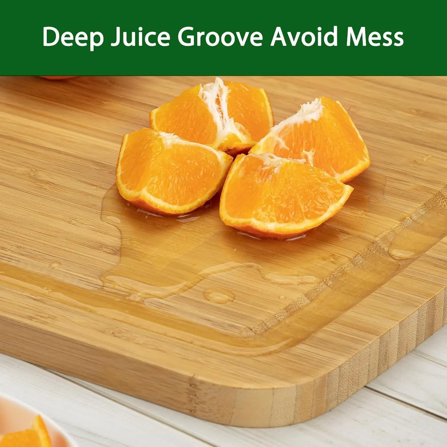 Bamboo Cutting Boards for Kitchen, Extra Large Wood Cutting Board with Deep Juice Groove and Handle Heavy Duty Chopping board, 30" x 20" Knife Friendly Serving Tray with Handles view 4