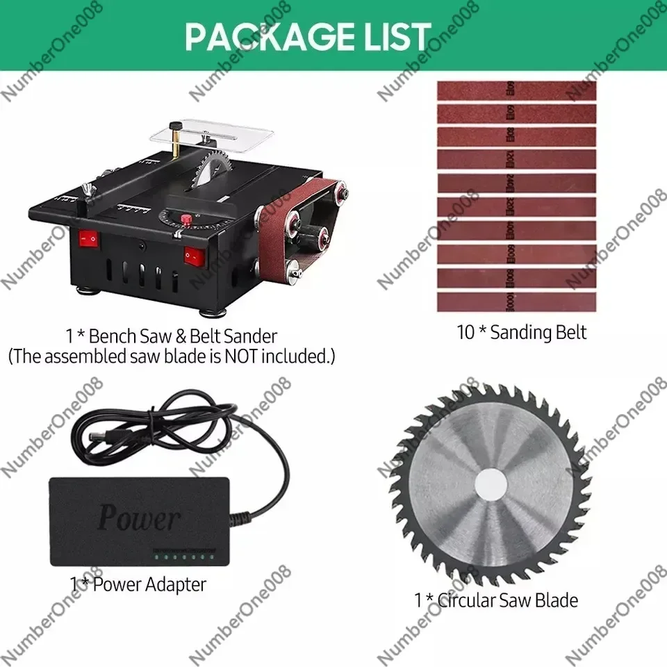 200W 600W Mini Bench Saw Belt Sander Variable Speed Circular Table Saw 30mm Cutting Depth DIY Sanding Machine