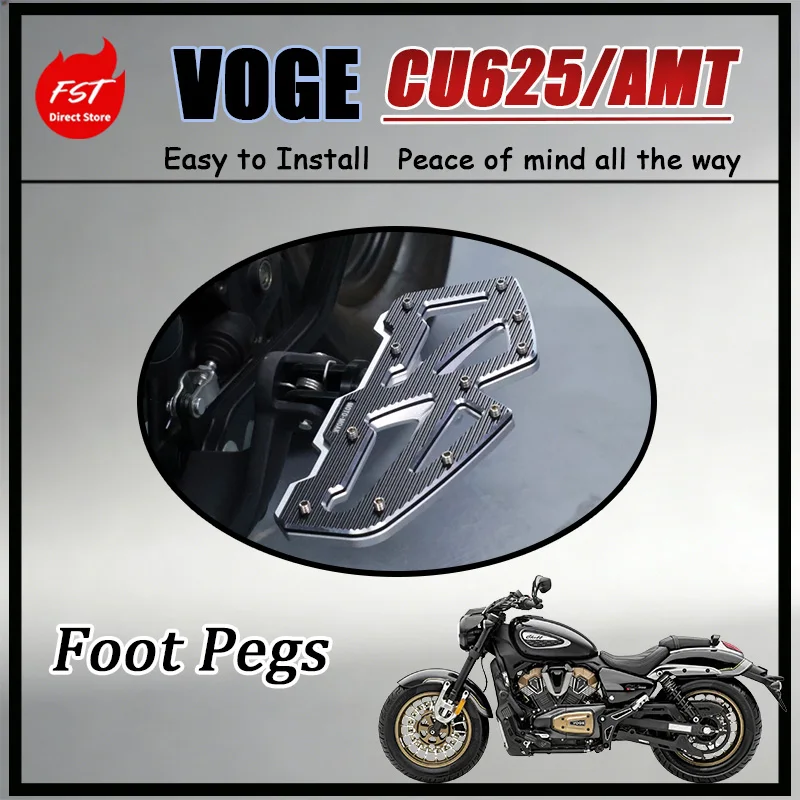 FOR VOGE CU625 AMT Rear Brake Footpeg Widened Anti-slip Aluminum Alloy with Height-adjustable Shift Knob No-damage Installation