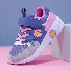 Trendy çocuklar ayakkabı kızlar tenis pembe Sneakers açık koşu ayakkabıları kaymaz okul spor ayakkabı nefes örgü konfor ayakkabı