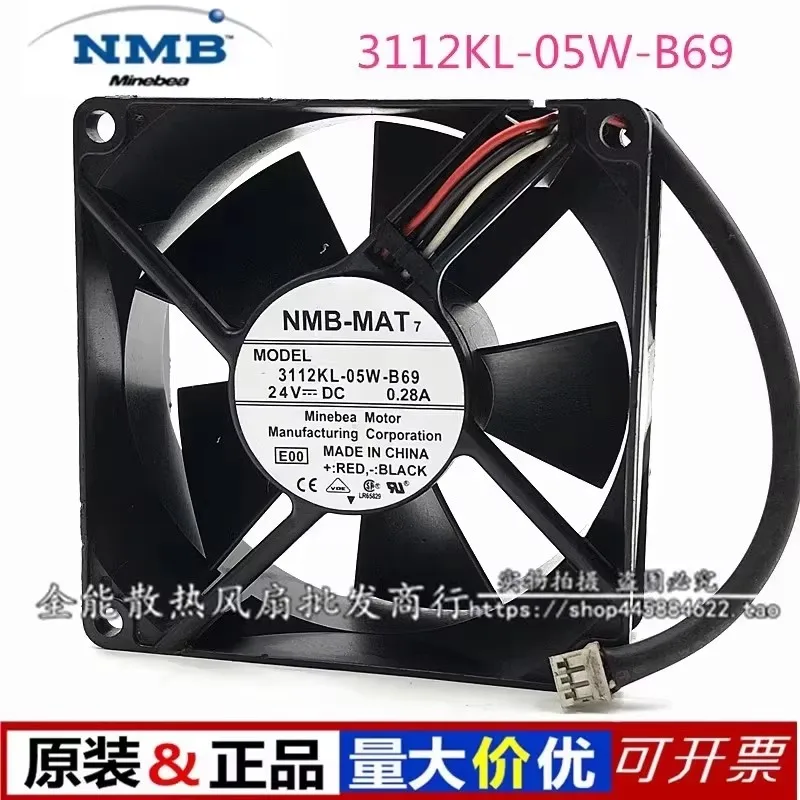 

Original 3112KL-05W-B69 24V 0.28A 8CM 80 * 80 * 32MM 3-wire boring machine Yaskawa servo frequency converter cooling fan