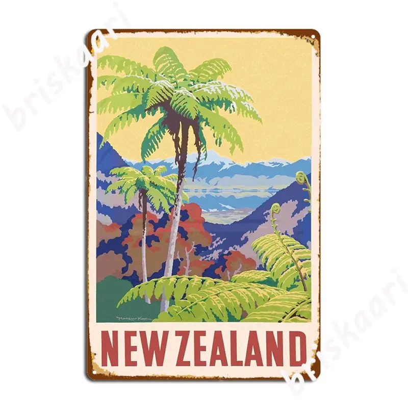 Vintage New Zealand Print Poster Metal Plaque Custom Wall Decor Garage Club Club Home Tin Sign Poster