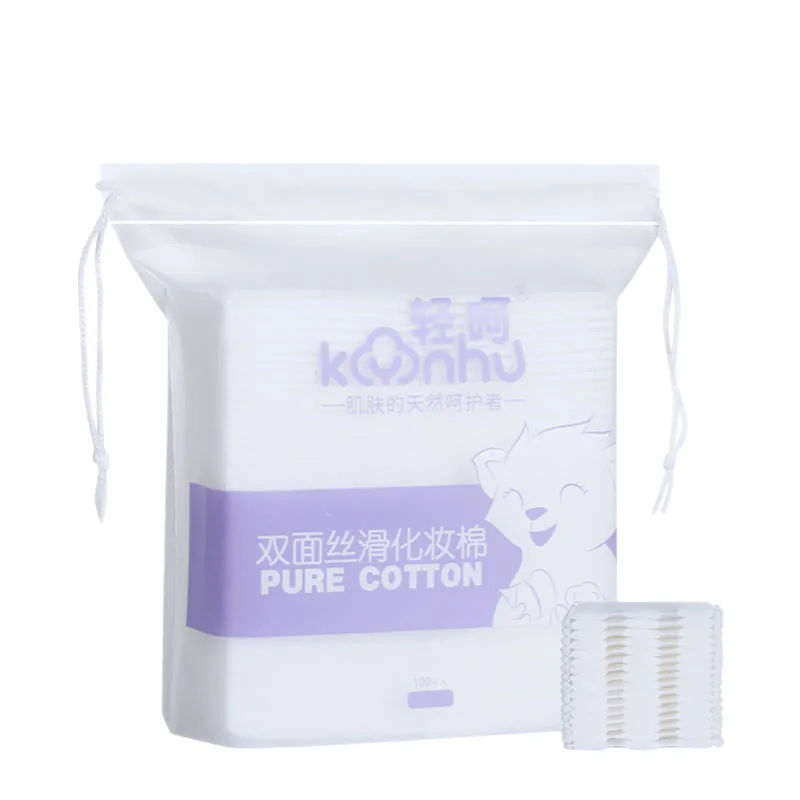 使い捨てメイク落としパッド 100 個ソフト通気性長方形スキンケアクリーニングコットンパッド毎日の顔のクリーニング