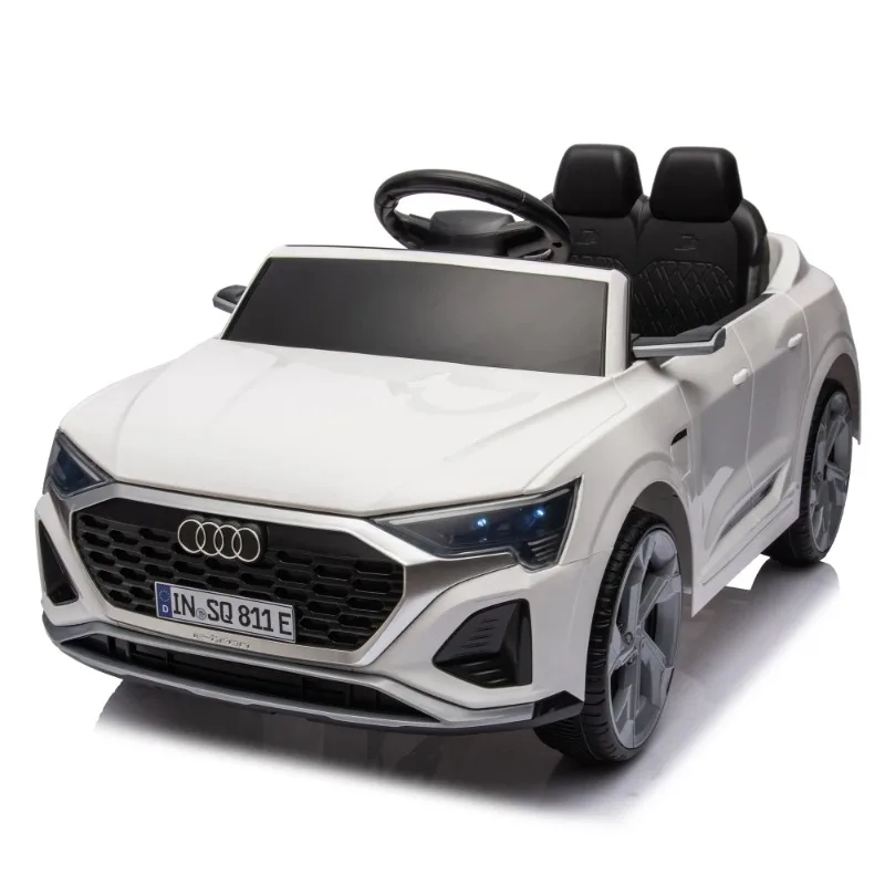 12V Kids Electric Ride On Car, Licensed Audi SQ8, Remote Control, Dual Drive, Suspension, Music, LED Lights, for Ages 3-6