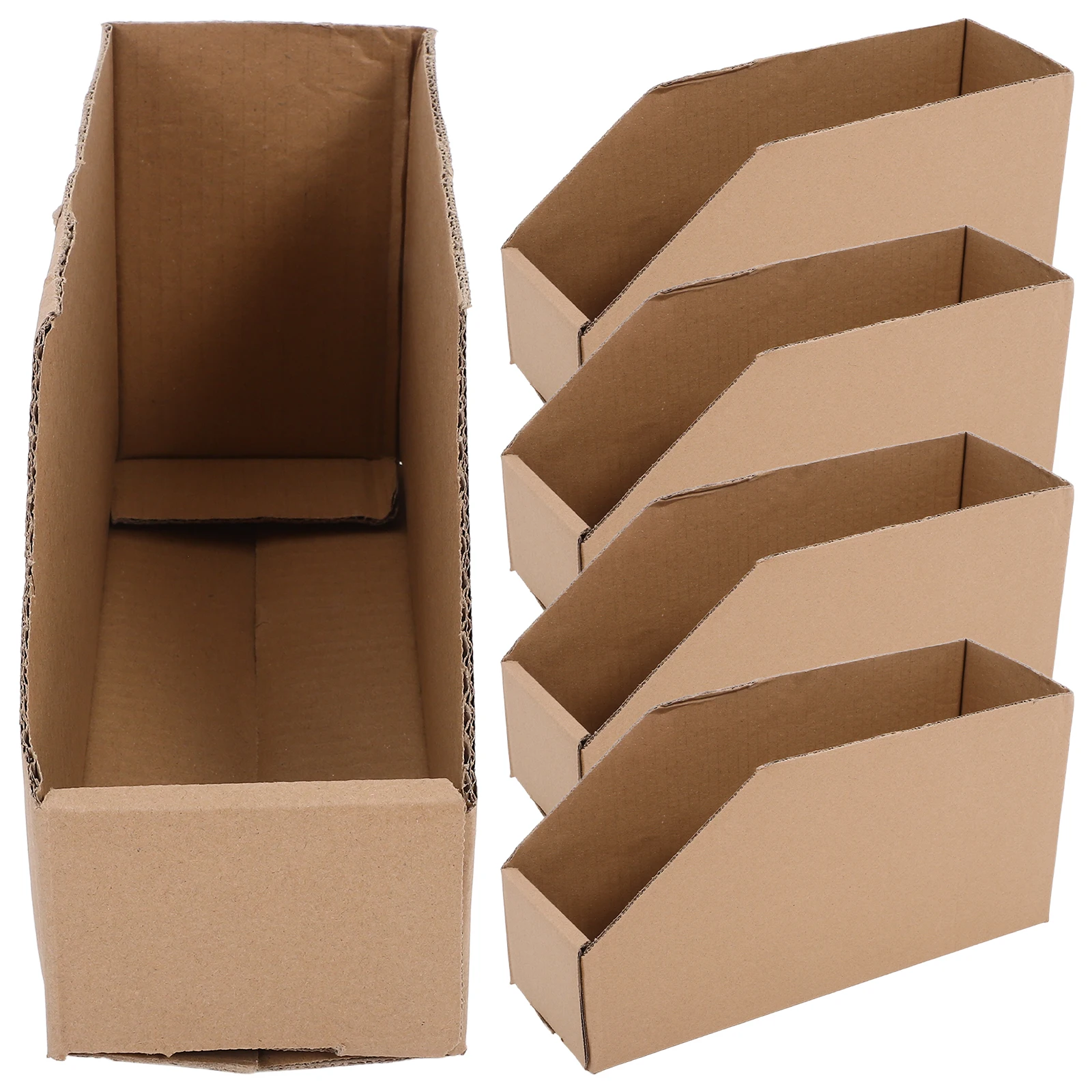 

5 Pcs Storage Box Cardboard Parts Bins Boxes for Packing Organizer Containers Organizing Shelf