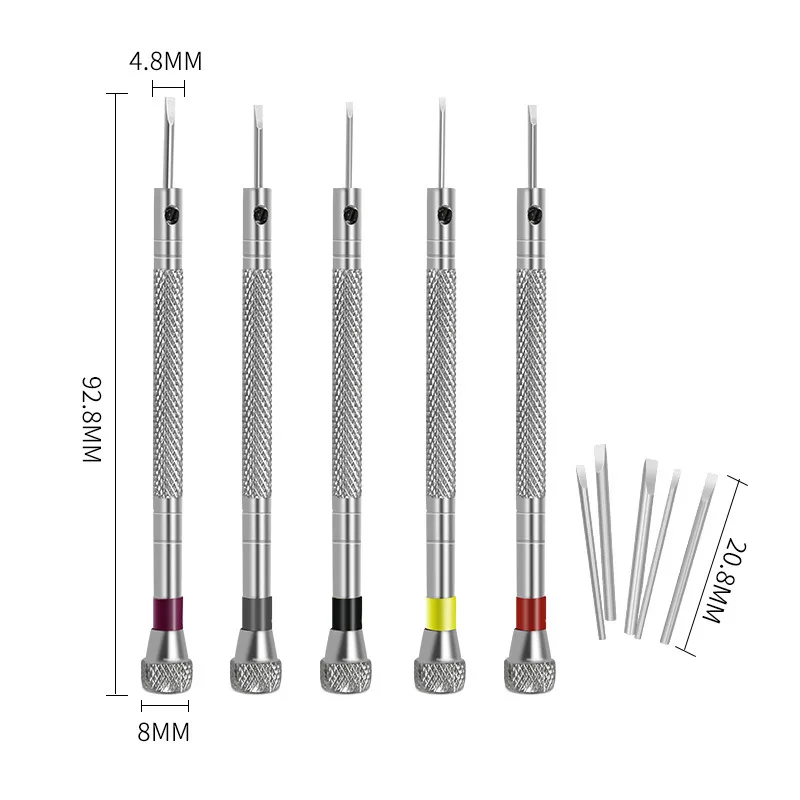 KLASSNUM 5pcs/set Mini Multi-Function Precision Screwdriver Set for Phone Watch Laptop Glasses With Replace Head Repairing Tools