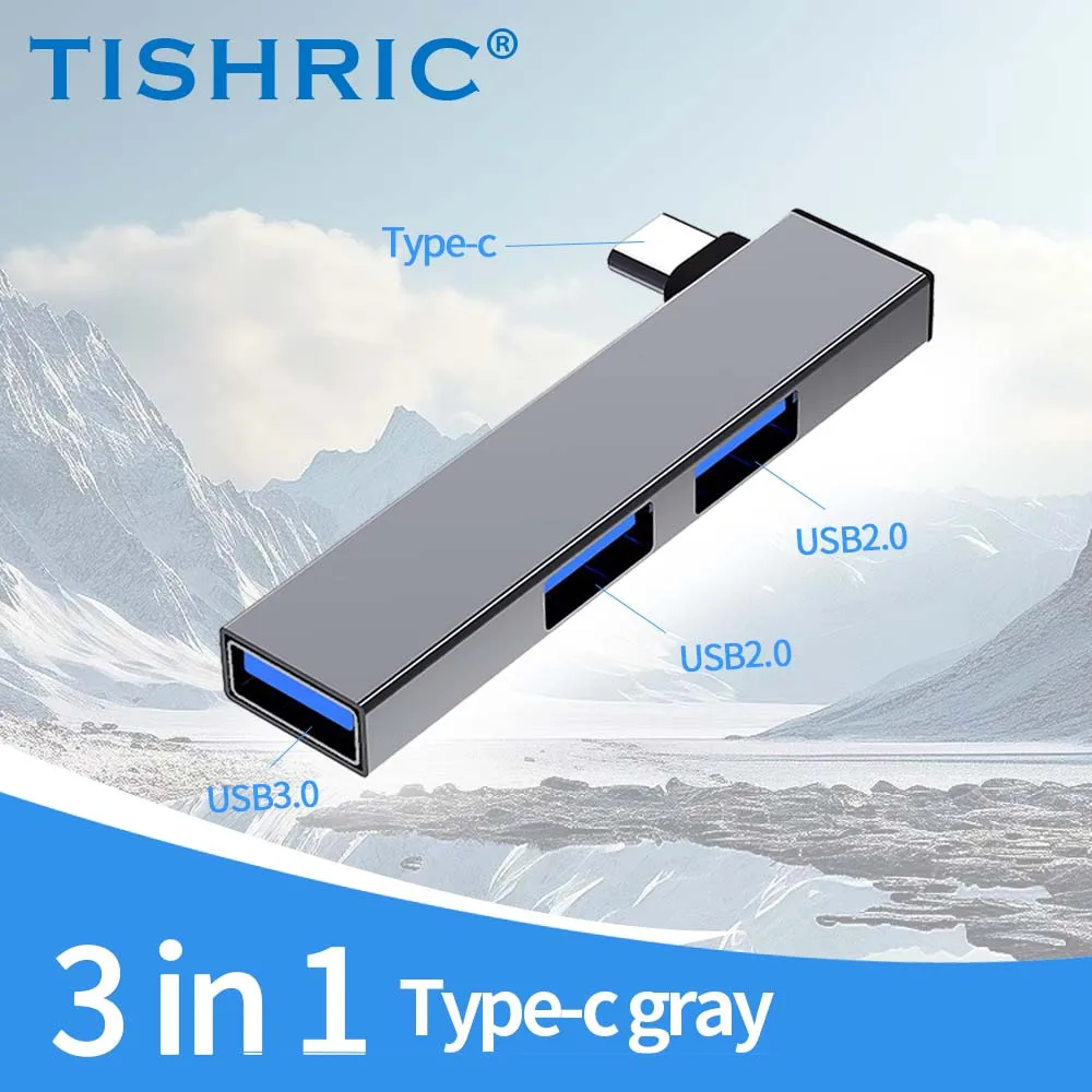 

USB-удлинитель TISHRIC с боковым разъемом, док-станция 3 в 1 с интерфейсом USB/Type-C для ПК и ноутбуков