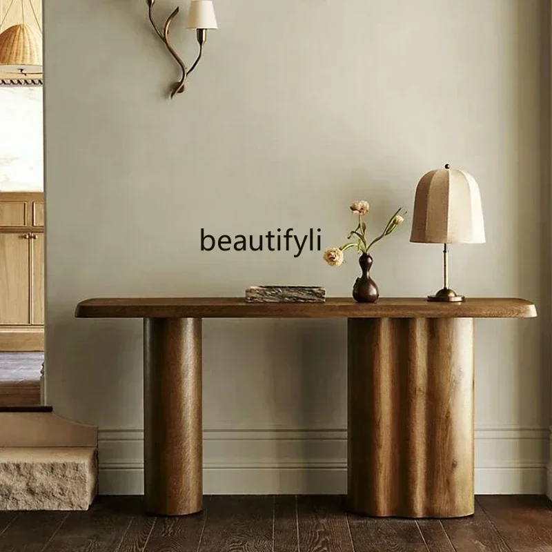 03.Console Stroke Retro Console Tables a Long Narrow Table Aisle Corridor Side View Sets a Long Narrow Table Nordic