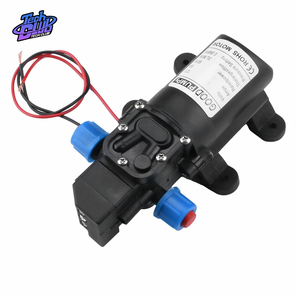 DC 12V 60W 120PSI 5L/MIN Agricultural Electric Water Pump Black Micro High Pressure Diaphragm Water Sprayer Car Home Supply