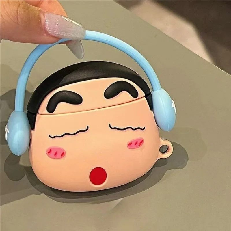 Crayon ShinChans Case for Apple AirPods 1 2 3 Airpod Pro3D Key Chain Wireless Earphone Bluetooth Headset Silicone Cover view 3