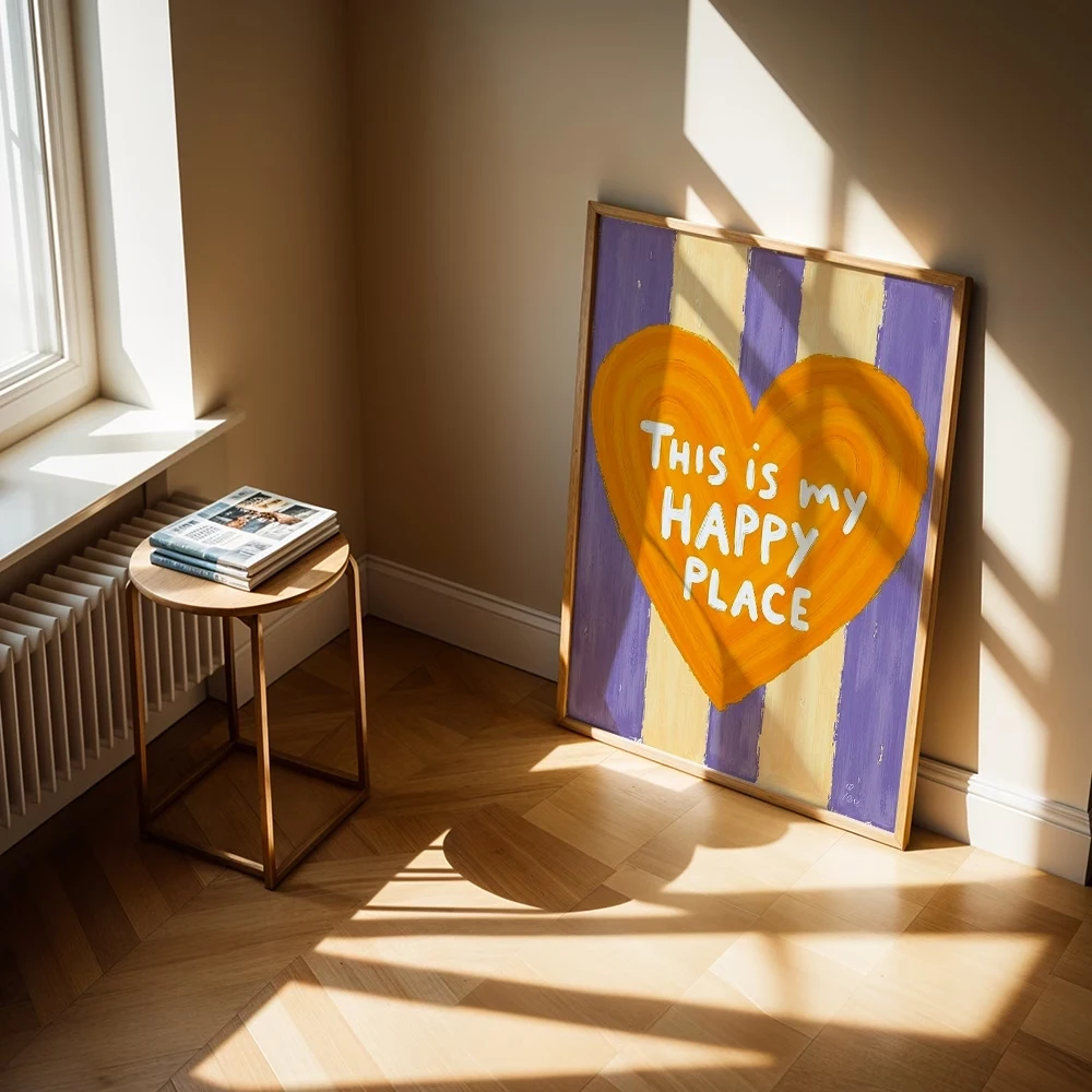 Modern,Retro This Is My Happy Place Quotes Wall Art Print Canvas Painting Poster Picture For Bedroom,Living Room Home Decor - view 4