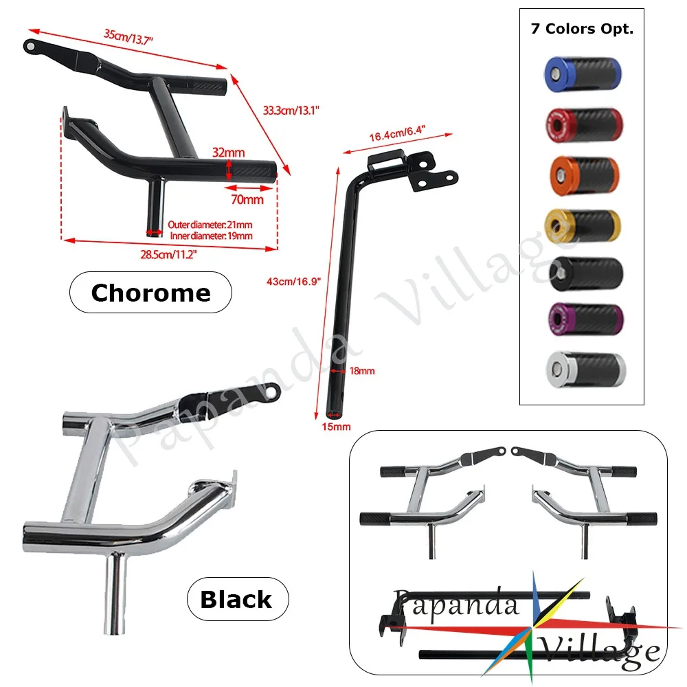 Motorcycle Crash Bar Bumper Guard Crash Bar Saddle Bag Support Protector For Harley Street Glide Road King FLHXST FLHRXS FLHR