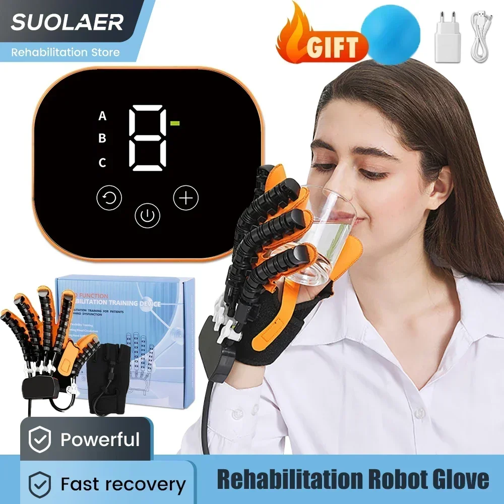 Gant Robot de rééducation à vitesse réglable, pour Patient d'accident vasculaire cérébral, hémiplégie, équipement de récupération des mains, outil d'entraînement de force des doigts