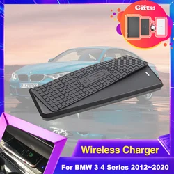 15W Car Wireles Charging Pad for BMW 3 4 Series F30 F31 F34 F35 F32 F33 F36 2012~2020 Phone Holder Fast Charger Plate Accessorie