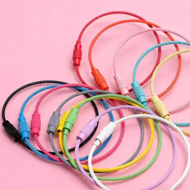 10pcs Colorful Stainless Steel Wire Luggage Tag Clip Durable And Easy To Install Perfect For Travel And Everyday Use