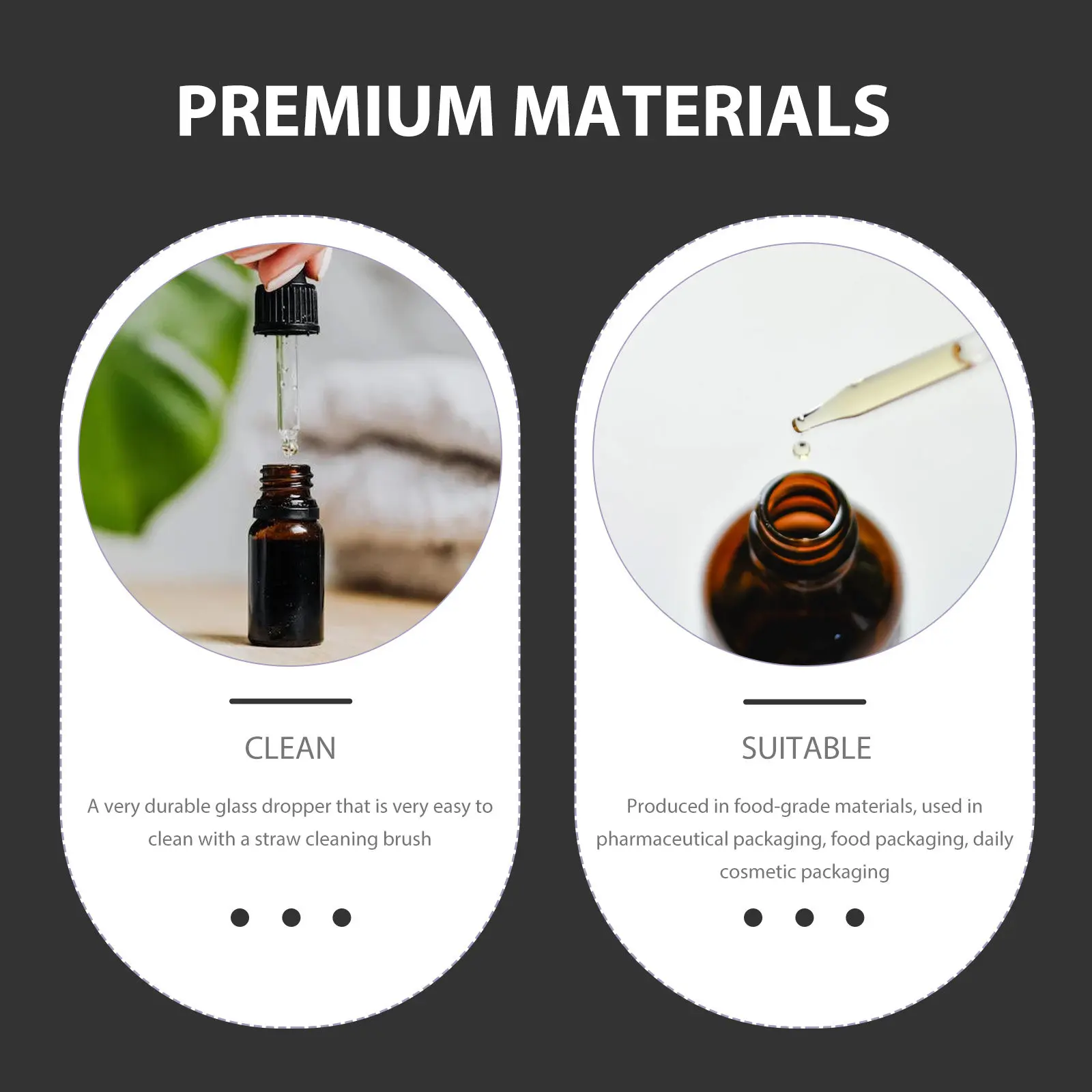 

6Pcs Glass Plastic Dropper Pipette Pointed Liquid Dispenser for Essential Oil Bottles Aromatherapy Vials Lab
