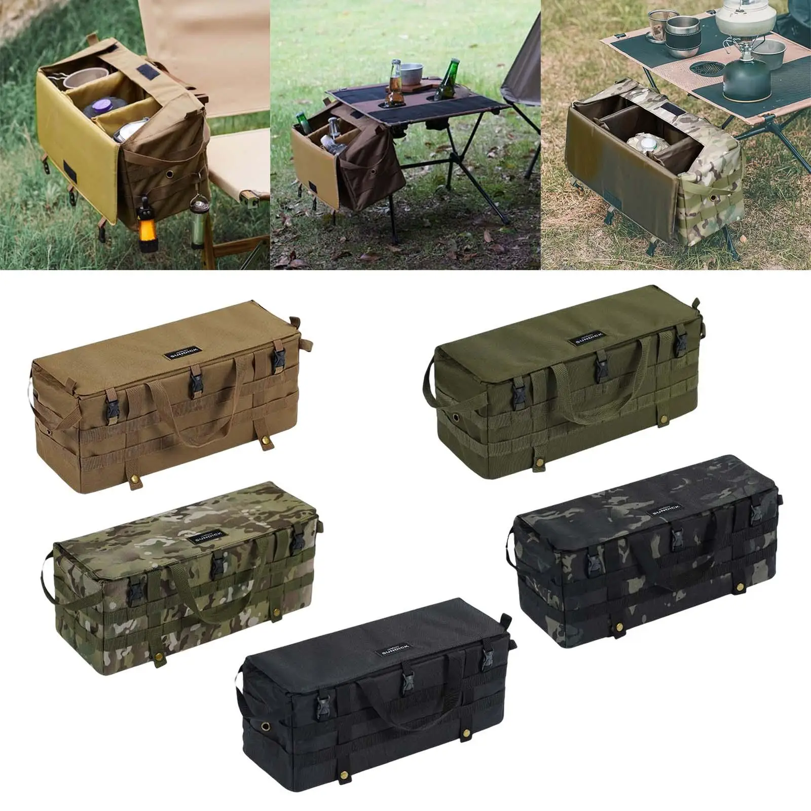 

Прочный складной столик для кемпинга, боковая сумка для хранения, сумка-тоут, подлокотник, боковой