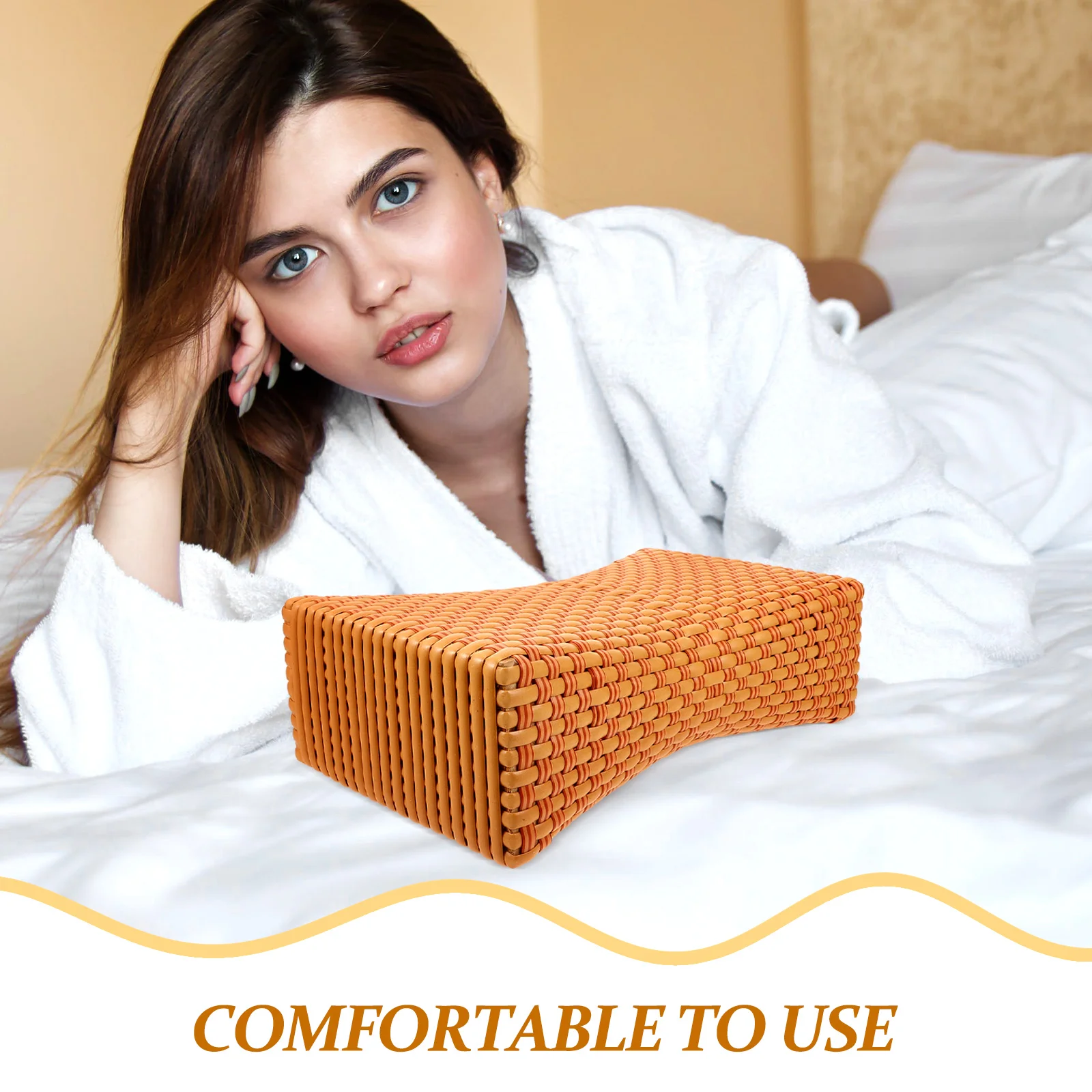 

Bath Tub Pillow Bathtub Cervical Neck Support Ergonomic Headrest for Sleeping Backrest Seniors Woven Pillow Spine Alignment Pain