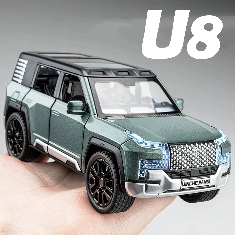 1:32 YangWang U8 Prado Giocattolo Modello di Auto In Lega Pressofusa Simulazione Fuoristrada Tirare Indietro Suono Luce Porte Aperte per I Ragazzi Regali
