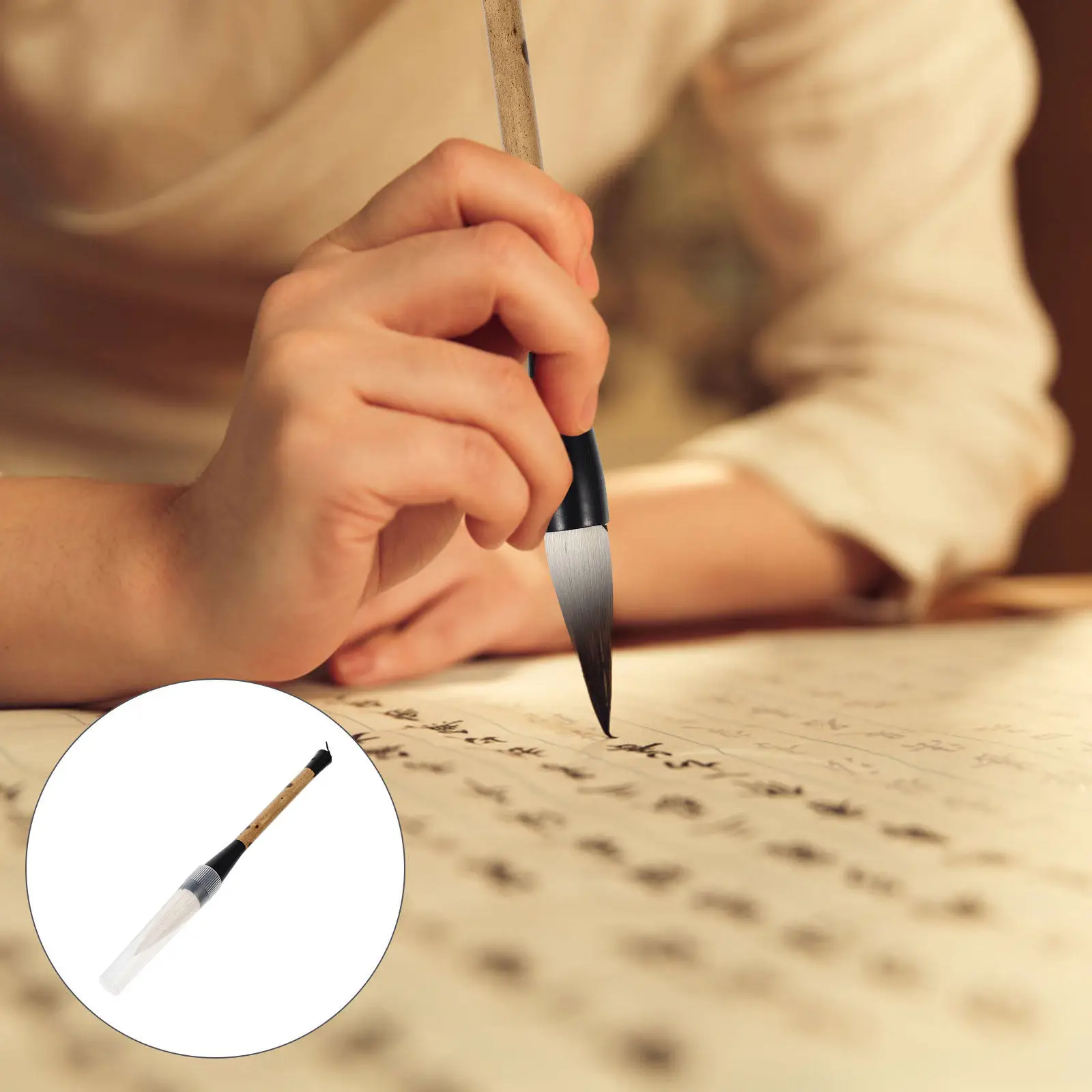 

Chinese Calligraphy Brush Portable Traditional Painting Brush Beginner Writing Tool Smooth Non-Shedding Professional Calligraphy