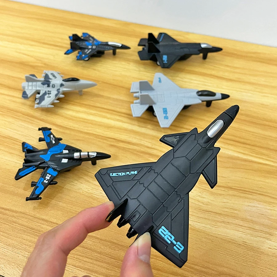 6pcs Fighter Jet Model, Aviation Aircraft Combination Toy, CHILDREN\'S Inertial Sliding Toy, BOY\'S Home Decoration Display