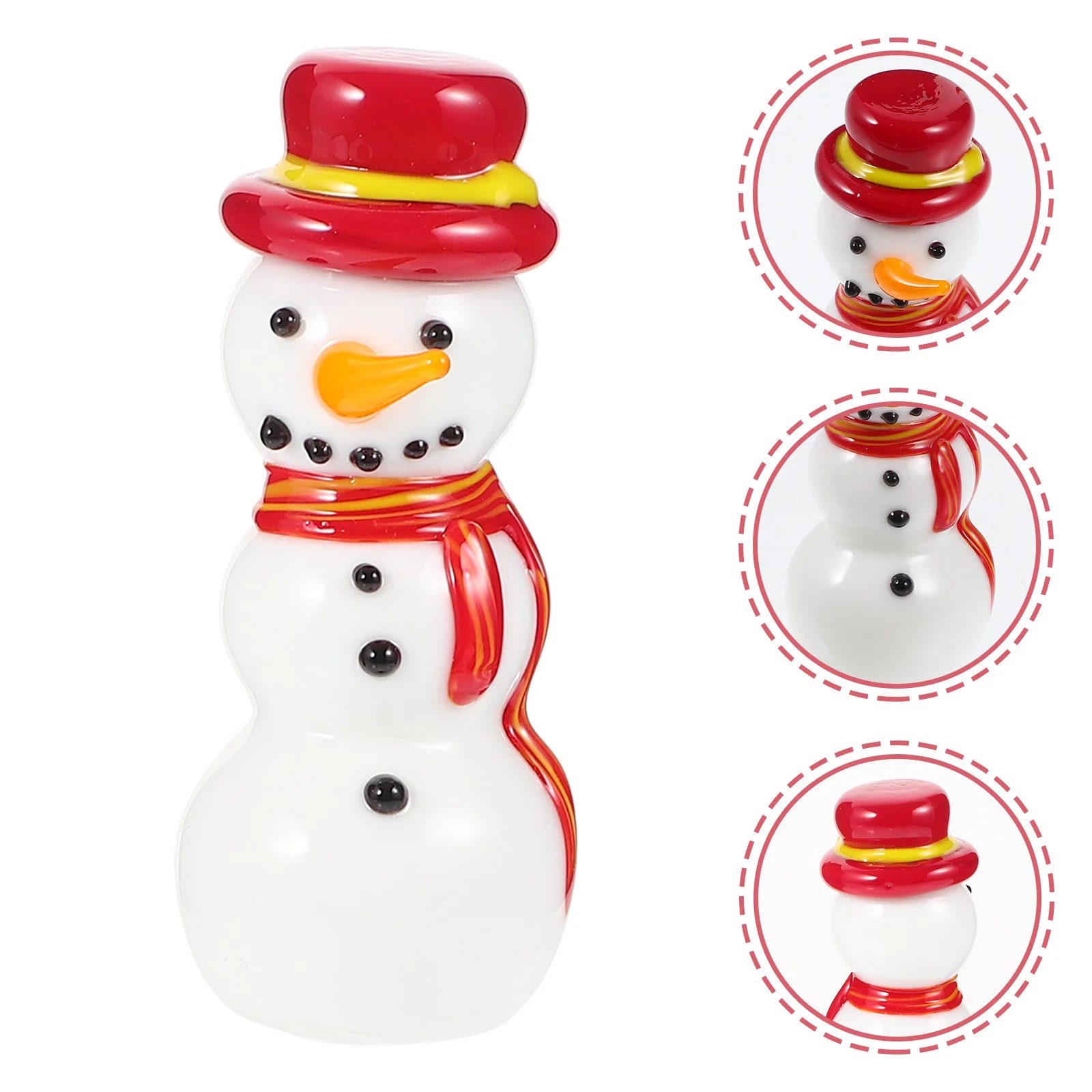 

Mini Ceramic Snowman Ornament for Christmas Decor Desktop Table Landscape Decoration Craft Holiday Party Bag Filler