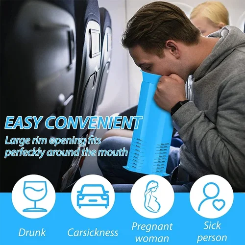 Imagen 2 del producto 5-50 Uds 1000ML portátil desechable viaje coche avión en movimiento náusea vómito bolsa de limpieza bolsa de plástico ecológica limpia