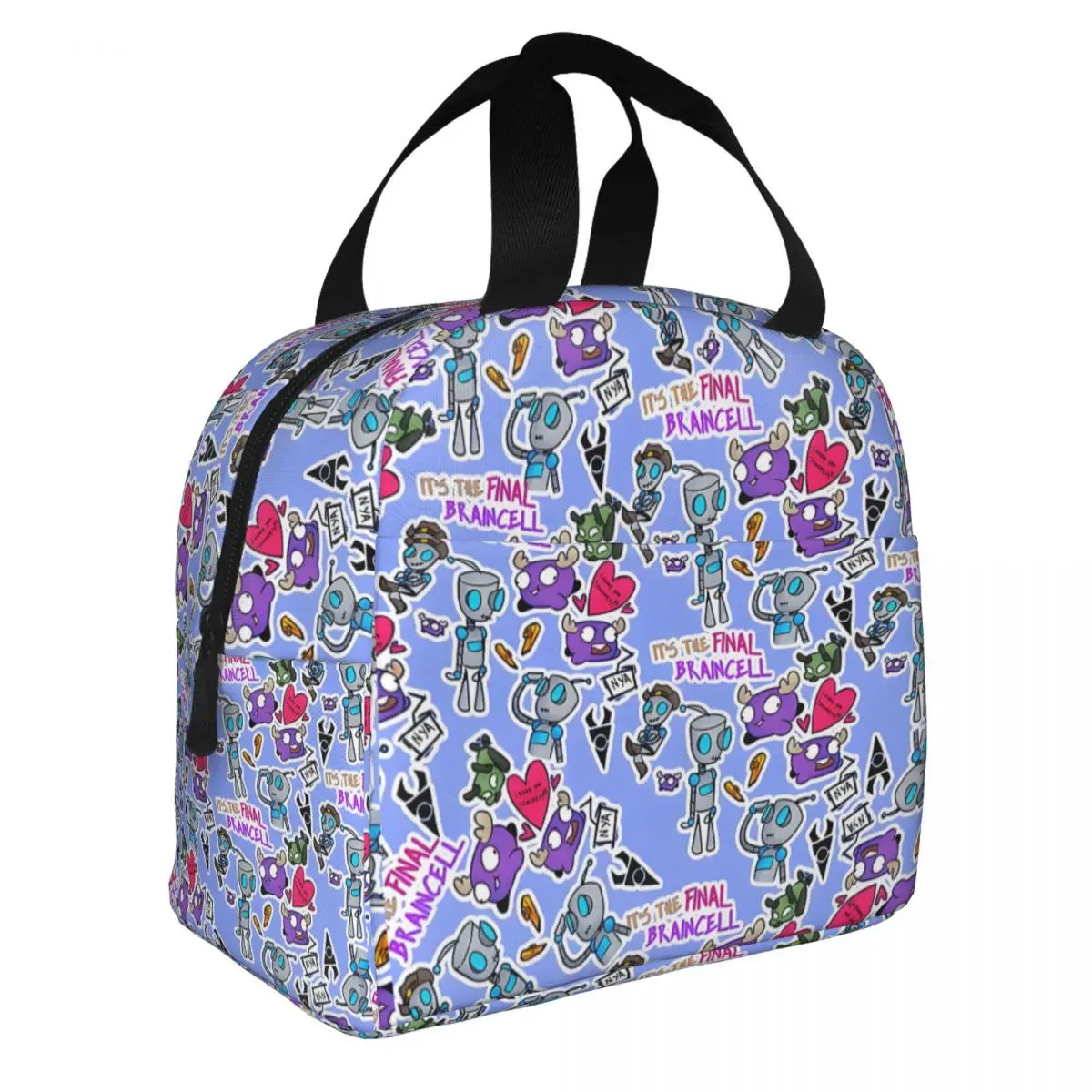 Travel THE FINAL BRAINCELL Zipper Closure Cooler Invader Zim Gir Food Bags For Girls Lunch Bag