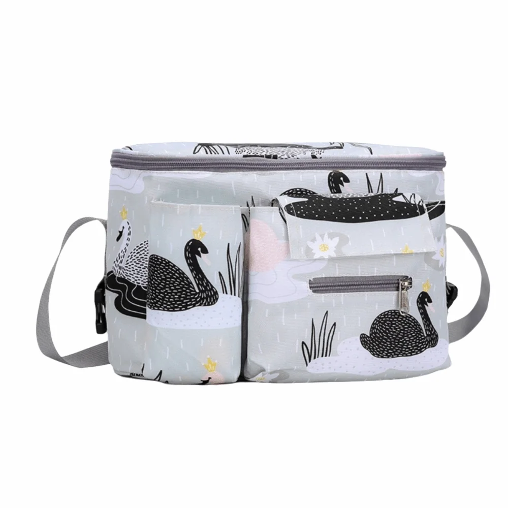 

Large Capacity Baby Stroller Bag Multiple Pockets Cartoon Diaper Bag Organizer with Zipper Save Space Mummy Storage Bag Travel