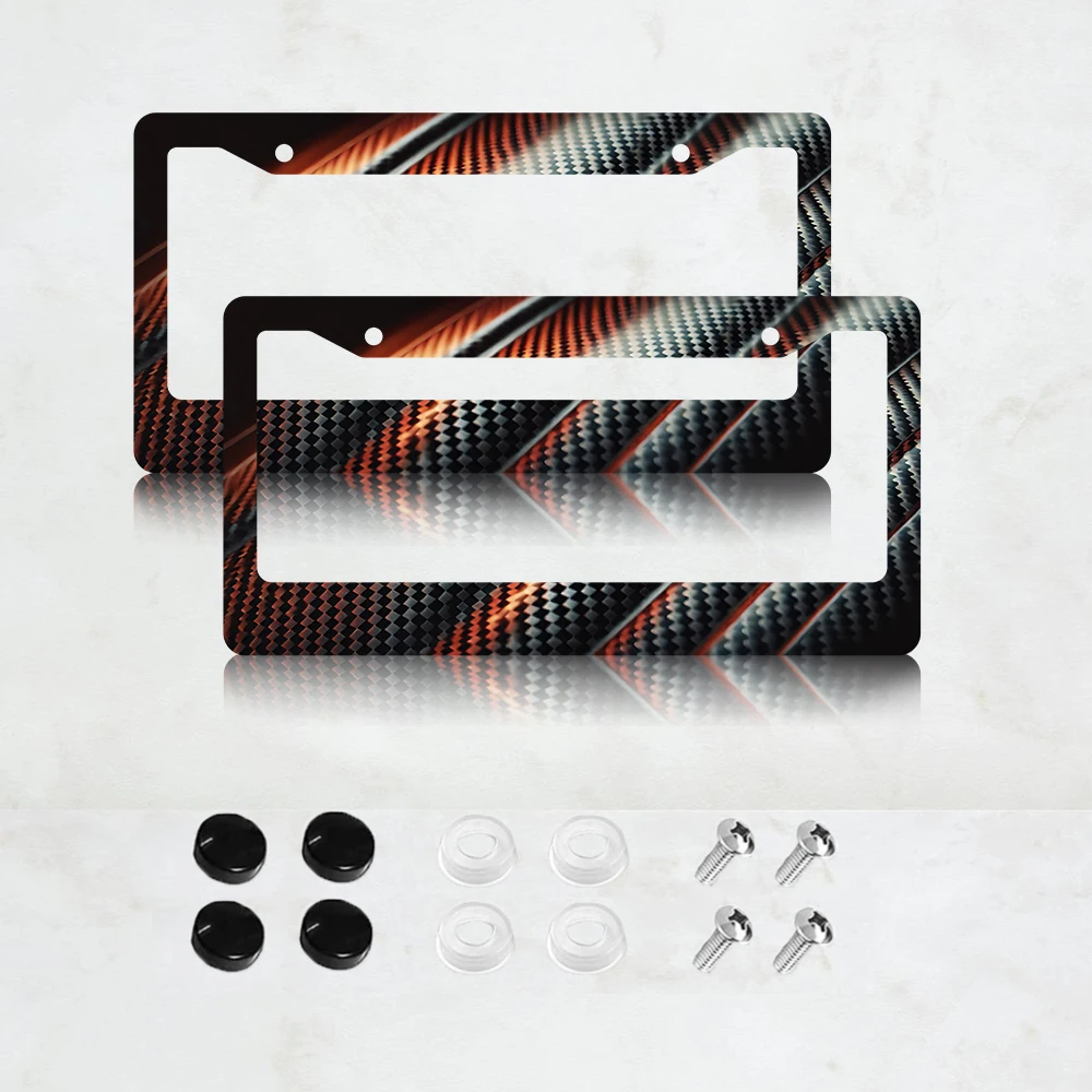 

Держатель номерного знака с рисунком под красное углеродное волокно (2 шт.), накладка на номерной знак с рисунком под красное углеродное волокно, черный держатель номерного знака