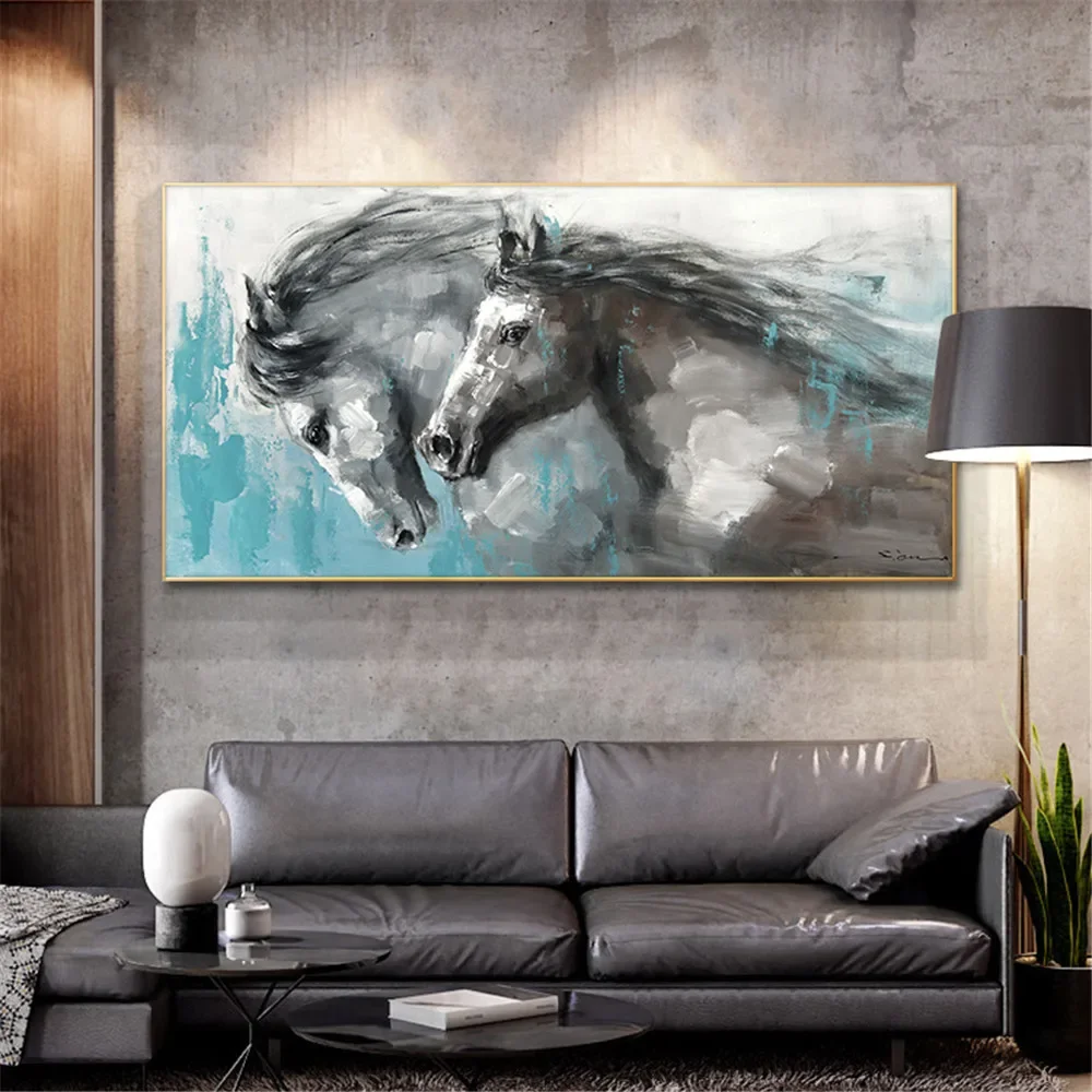 

Handmade Oil Painting Canvas Paintings Running Horse Painting Wall Art Vintage Animals Acrylic Painting Abstract Home Decor