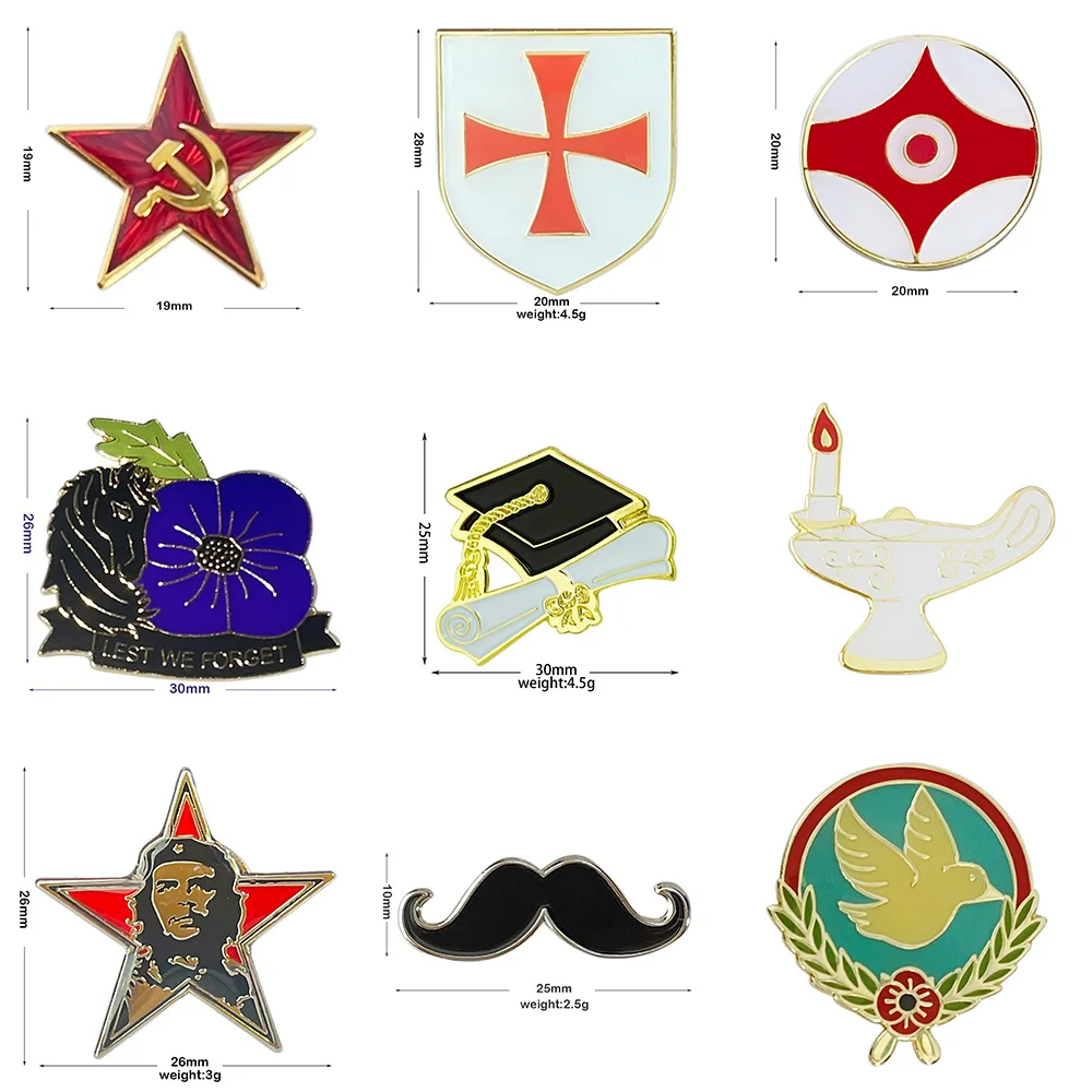 Insignia Moustache Star Nursing Ambulance Lapel Pin Beer Communism Turkish  Heart Volunteers Enamel Pins Collection Gifts Brooch