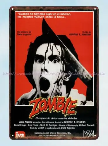 Dawn of the Dead Zombie 1978 horror Fantasy Thriller movie poster tin sign