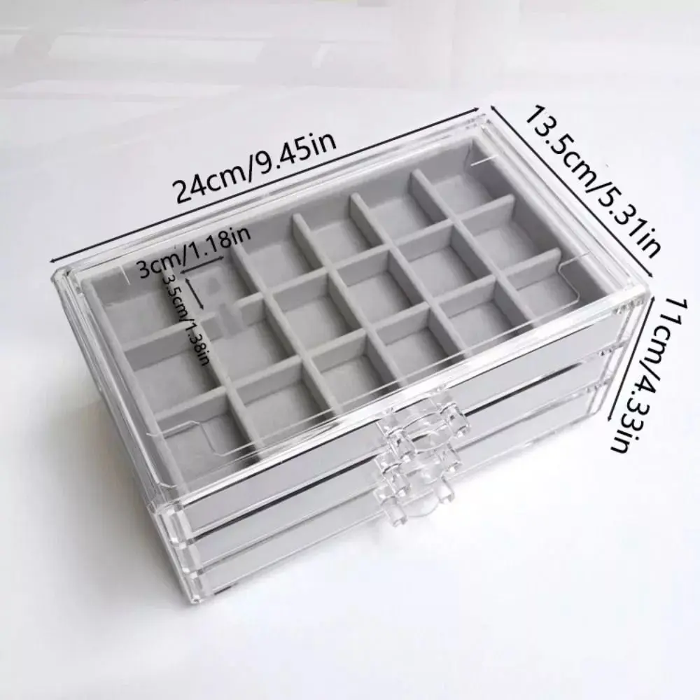 Новый Регулируемый органайзер для хранения ювелирных изделий, акриловый бархатный лоток, прозрачная подставка, держатель, поднос для браслетов, Штабелируемый органайзер для сережек