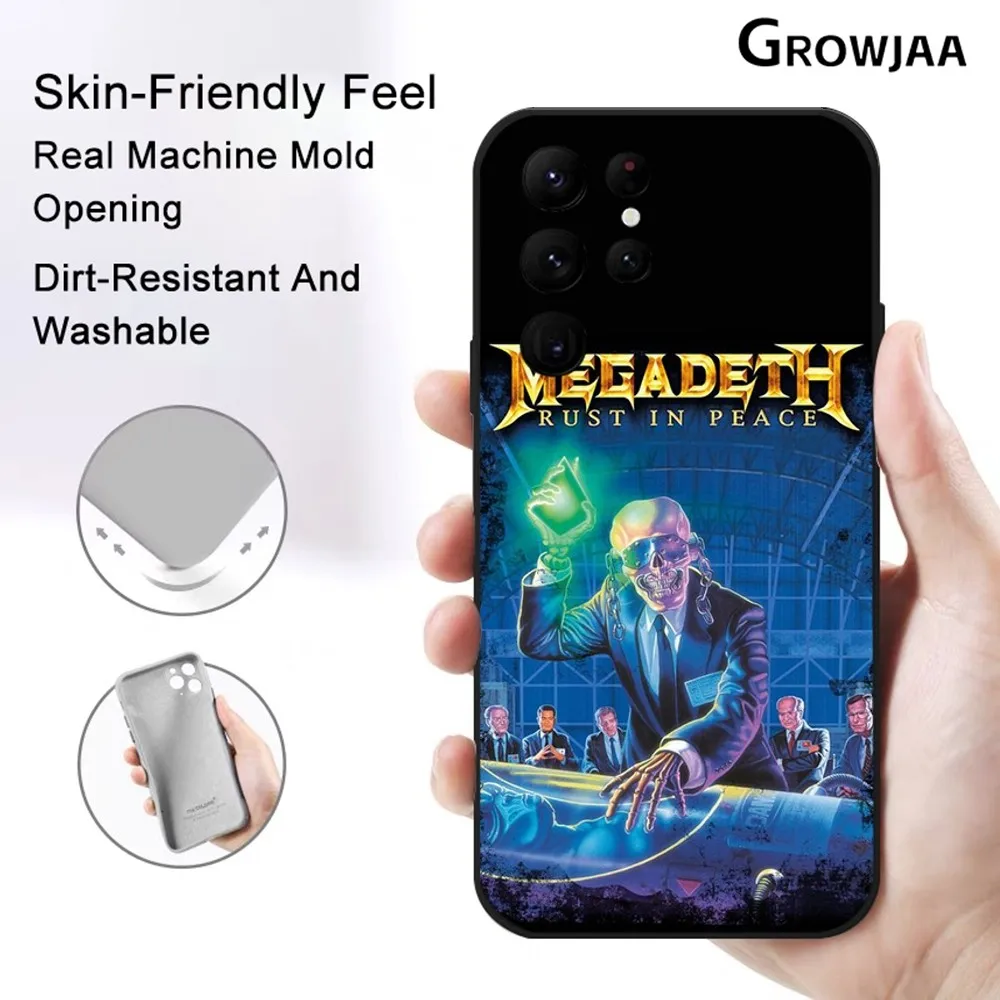 Rock M-Megadeth Music Phone Case for Samsung Galaxy S24 Ultra S22 S23 Ultra S21 S20 Protective Silicone Funda