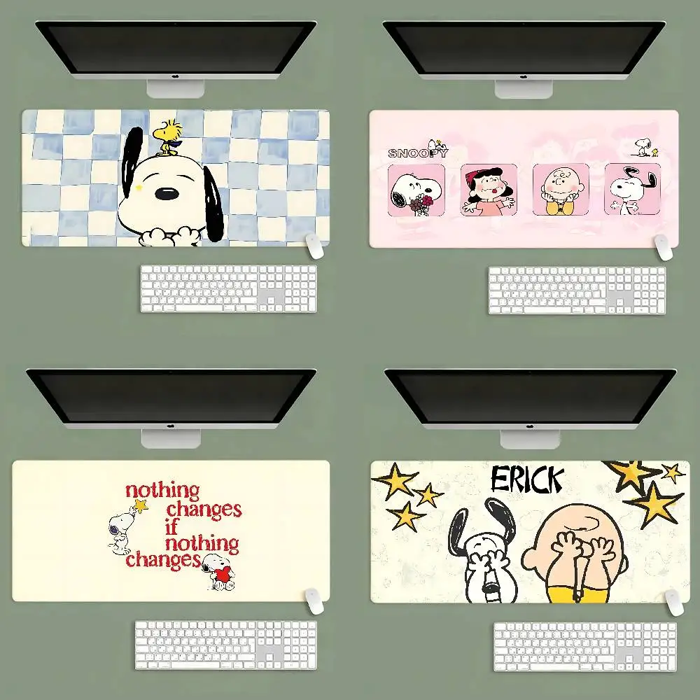 S-Snoopy Mouse Pad Computer Mat Deskpad Laptop Keyboard Mat Office Large Landscape Mousepad